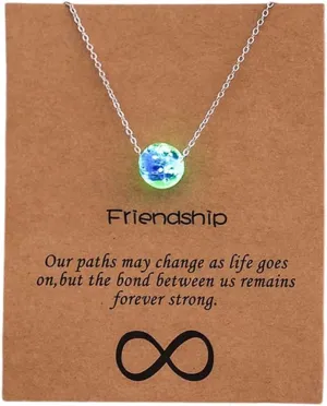 Siopue Friendship Gifts for Women Men Glow in the Dark Necklace for Best Friend Birthday Gifts for BFF Christmas Gifts for Bestie Necklace with Message Card