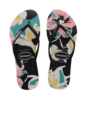 Slim Print Floral Black