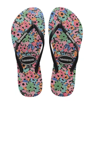 Slim Print Floral Ditsy Sand Grey