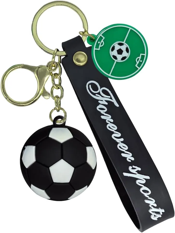 Soccer Keychain Sports Ball Key Chain Football KeyRings Gift for Boys Girls Men Women