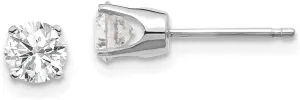 Solid Real 14k White Gold .75ct I1 J-K Diamond Stud Push-on Post Earrings 4.5mm