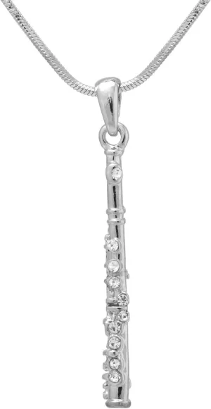 Spinningdaisy Silver Plated Woodwinds Musical Instrument Necklace