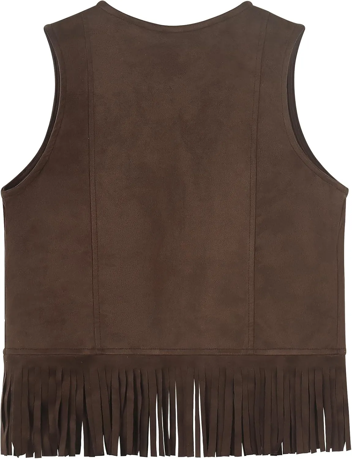 Spring&Gege Kids Open Front Suede Fringe Vest 70s Faux Tassels Jacket Cardigan (5-12 Years)