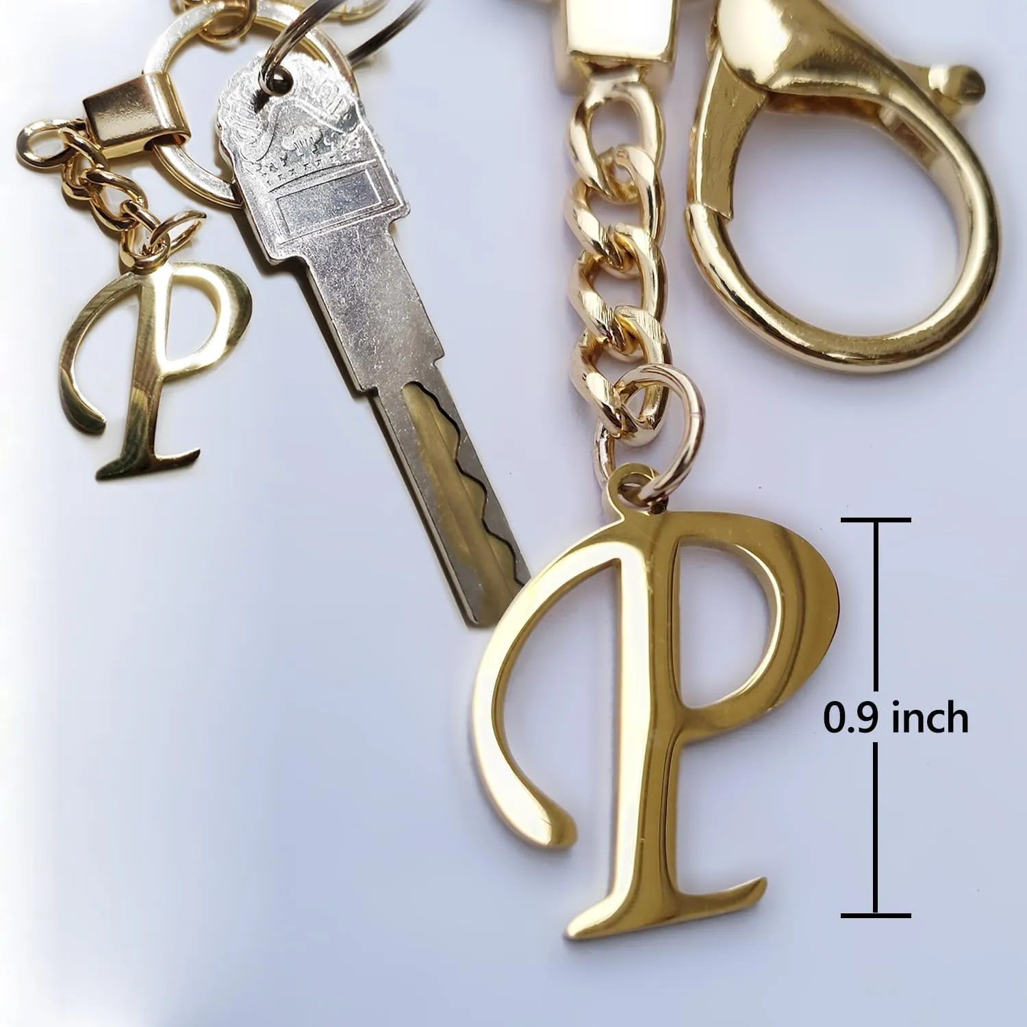 SPRT Gold Letter A-Z Keychain,Gold Letter Keychain Initial Letter Keyring for Women Girls Bag Charms Purse Charms Handbags