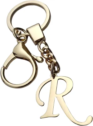 SPRT Gold Letter A-Z Keychain,Gold Letter Keychain Initial Letter Keyring for Women Girls Bag Charms Purse Charms Handbags