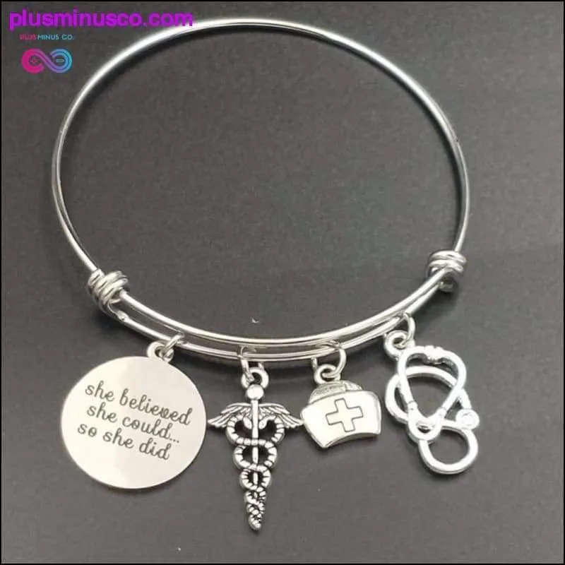 Stainless Steel Expandable Wire Bangle Nurse Graduation