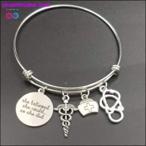 Stainless Steel Expandable Wire Bangle Nurse Graduation