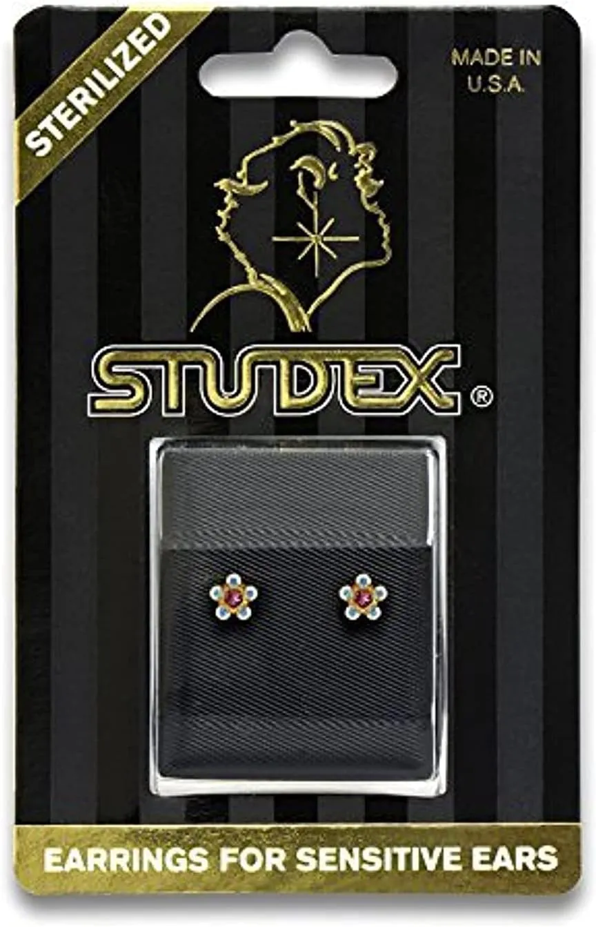 STUDEX Daisy Stud Earrings | Hypoallergenic and Nickel Safe for Sensitive Ears | High Fashion Earrings for Women and Men