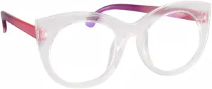 Sun-Staches Kids Size Clear Cateye Frame Blue Light Blocking Glasses