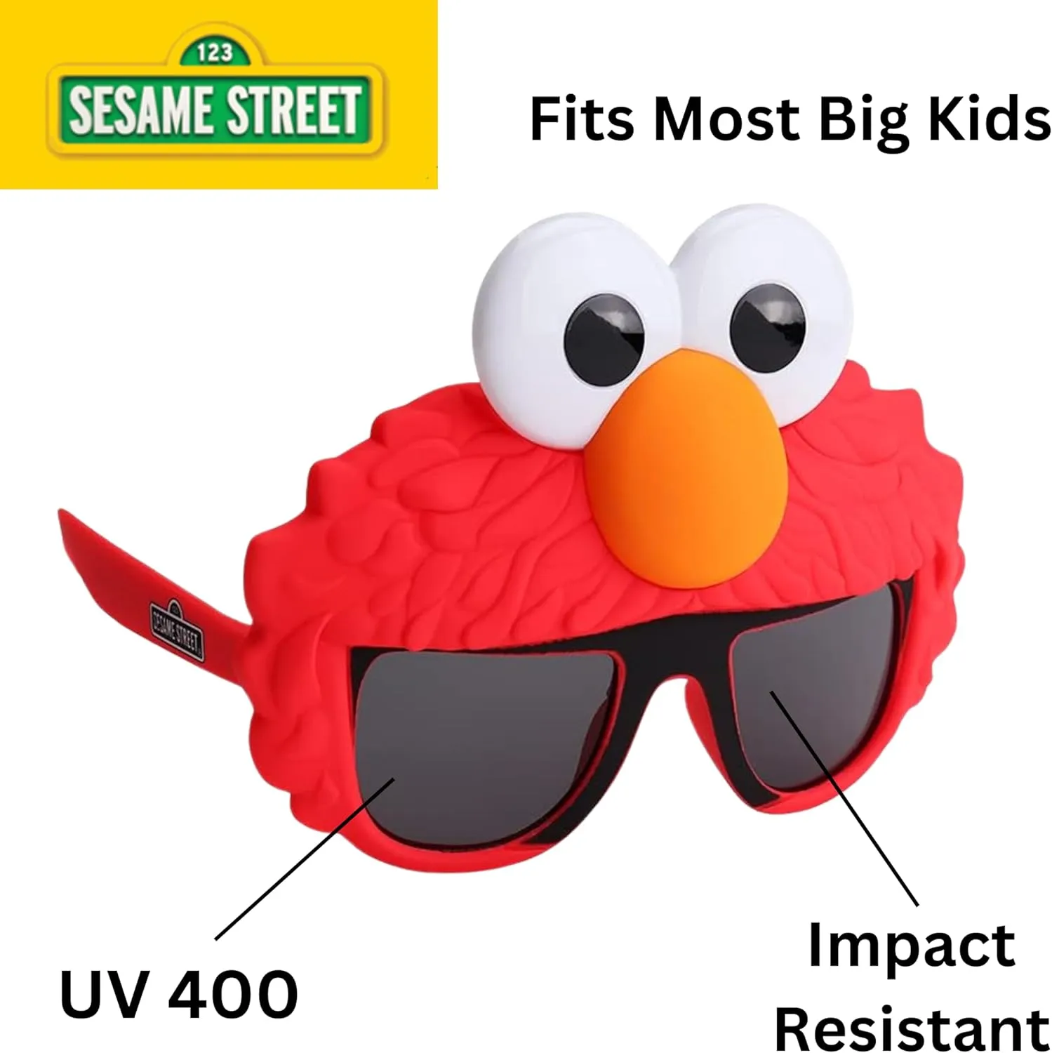 Sun-Staches Sesame Street Elmo Junior Kids Shades Costume Party Sunglasse UV400 Red, One Size Fits Most Kids