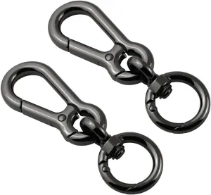 TANJUN Metal Spring Snap Hooks Clip,Car Keys Keychain, 2 Pack Heavy Duty Keychains,Trigger Spring Swivel Buckles for Bags
