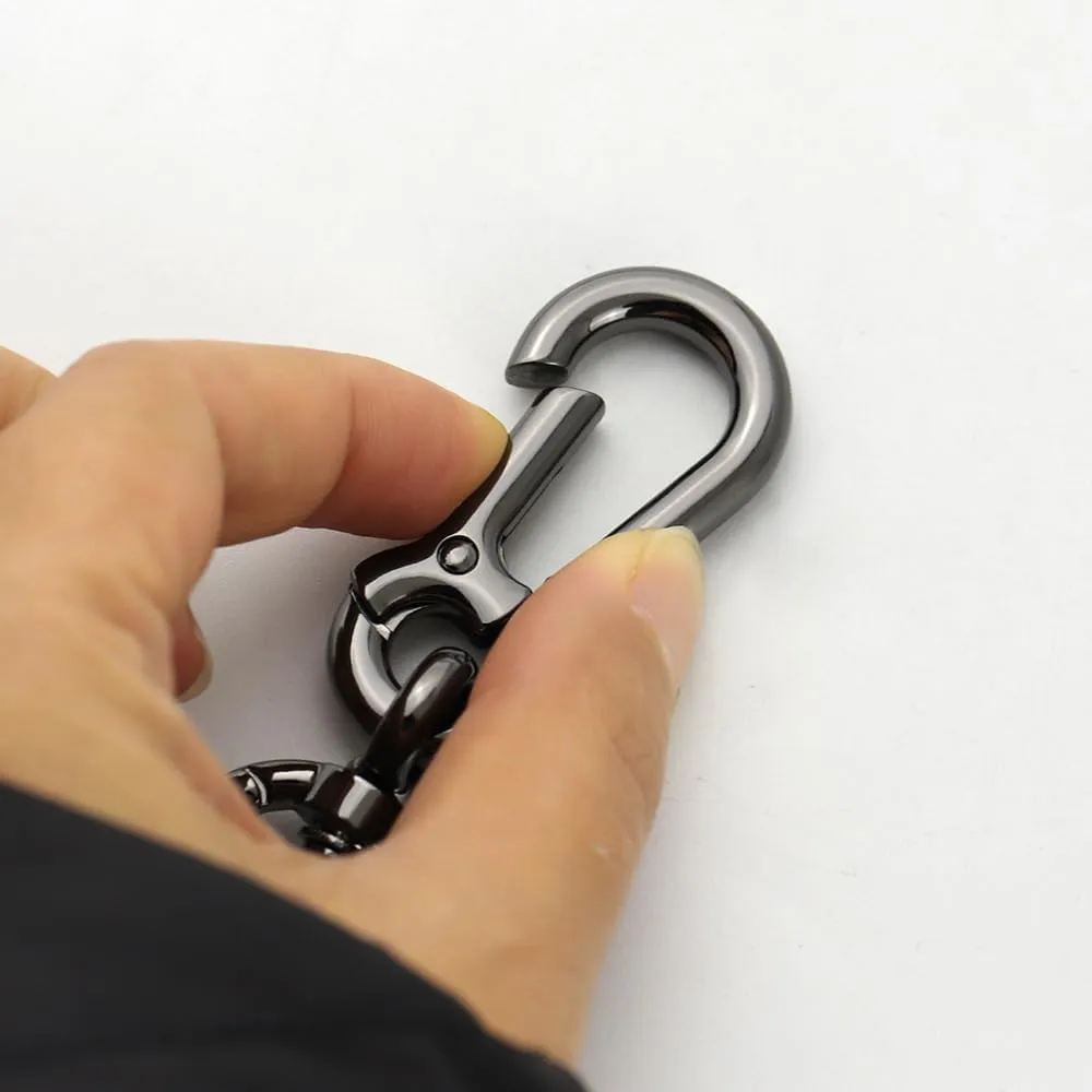 TANJUN Metal Spring Snap Hooks Clip,Car Keys Keychain, 2 Pack Heavy Duty Keychains,Trigger Spring Swivel Buckles for Bags