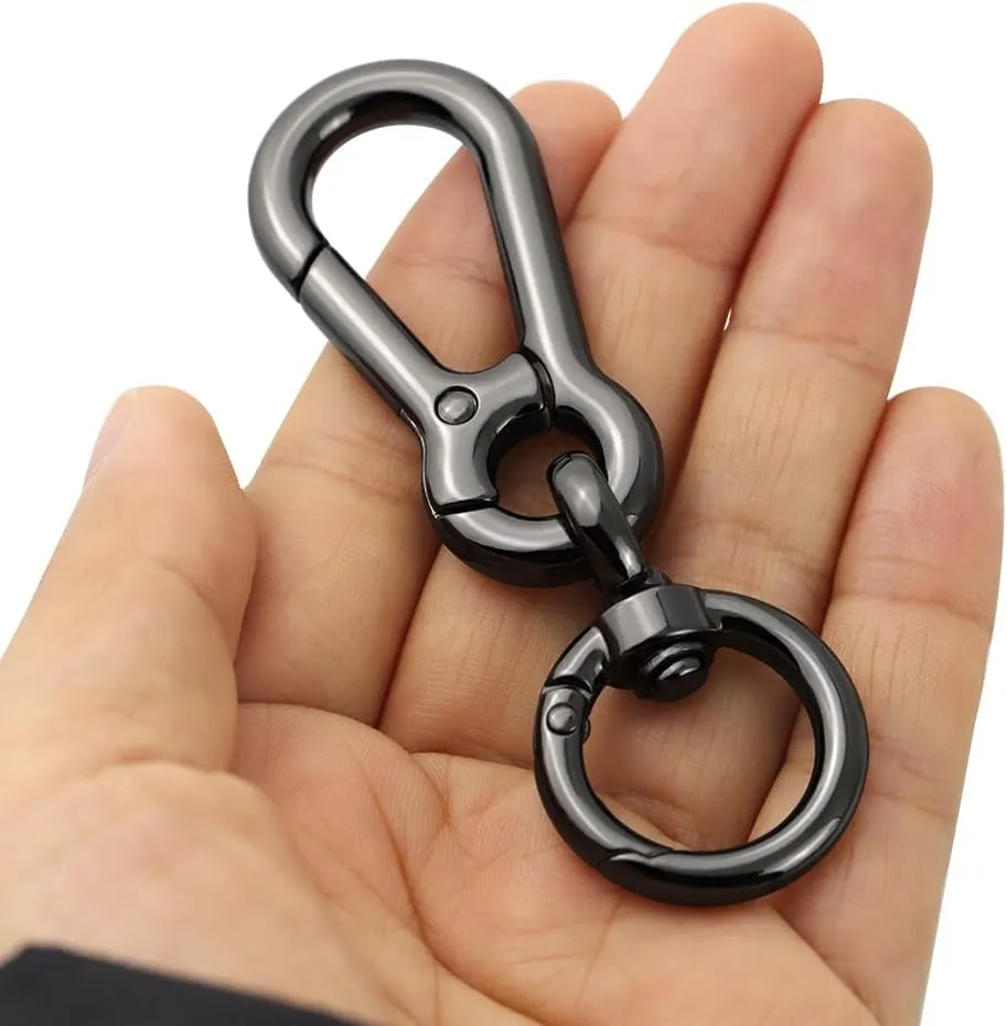 TANJUN Metal Spring Snap Hooks Clip,Car Keys Keychain, 2 Pack Heavy Duty Keychains,Trigger Spring Swivel Buckles for Bags