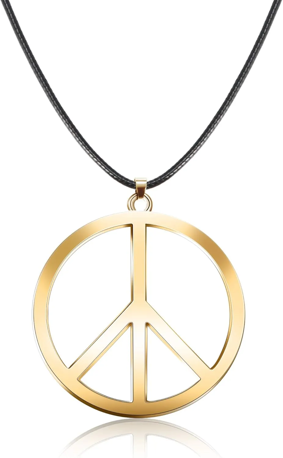 Tatuo 1 Piece Metal Peace Sign Pendant 1960s 1970s Hippie Party Accessories Necklace