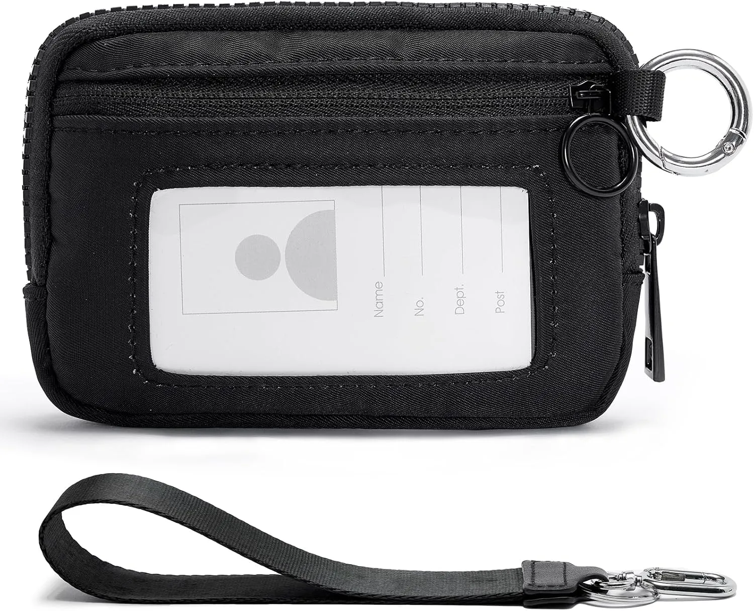 The Iris Wallet for Women Mini Zip Card Case with Clear ID Window Zipper Coin Purse Lightweight Portable Keychain Wallet