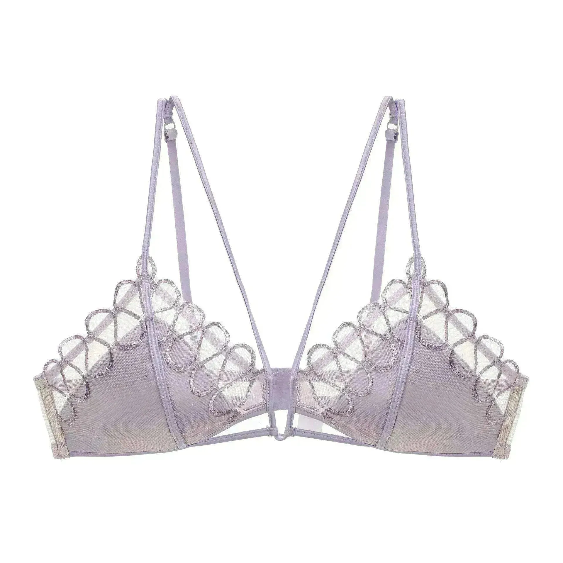 Thin Lace Comfortable Back Shaping Bra Set