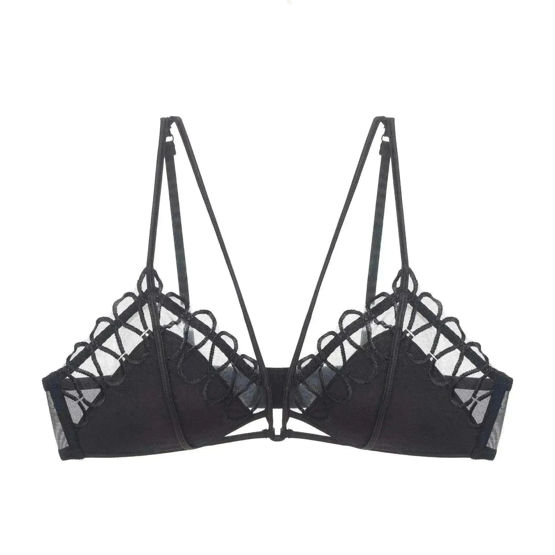 Thin Lace Comfortable Back Shaping Bra Set