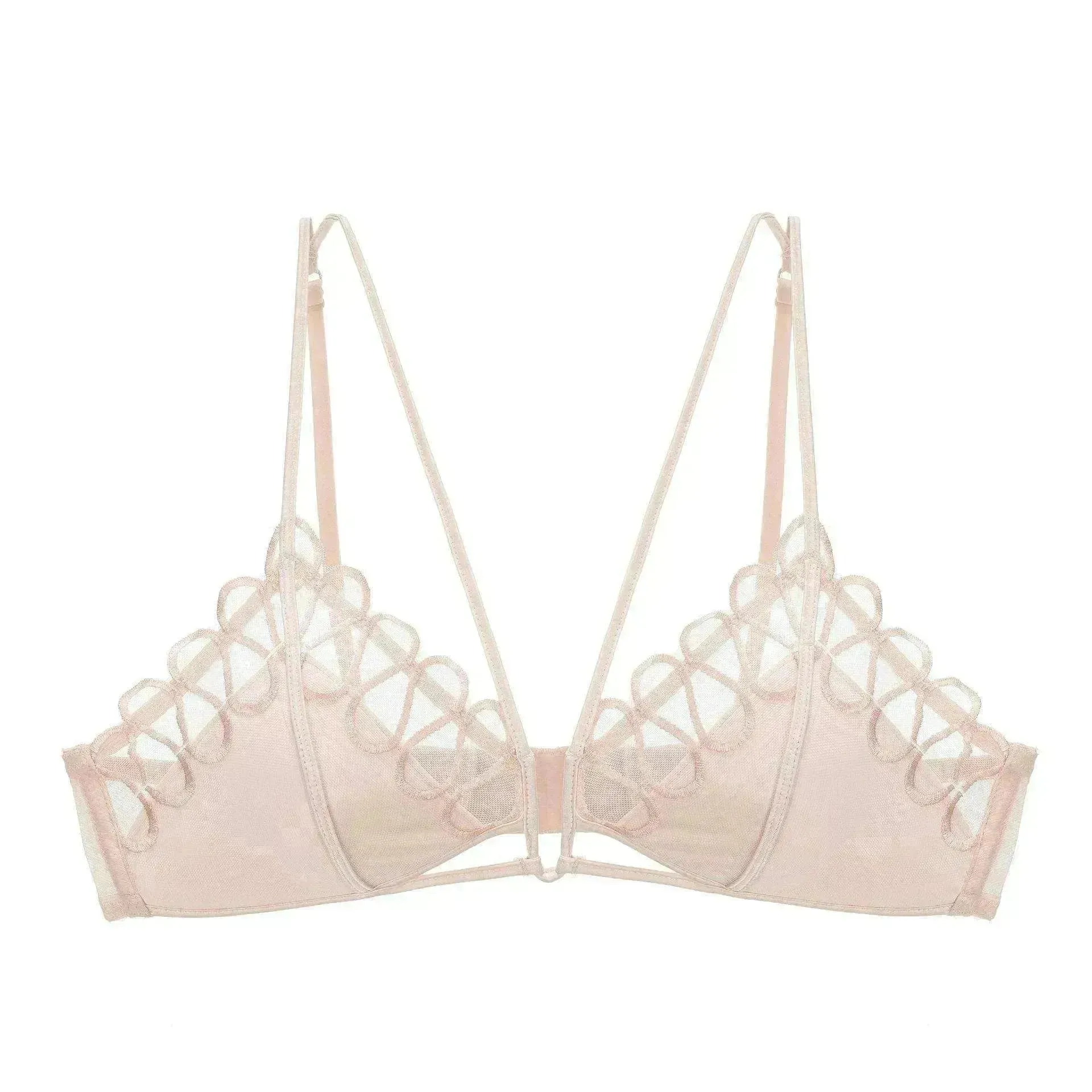 Thin Lace Comfortable Back Shaping Bra Set