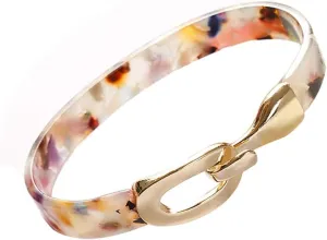 Tortoise Shell Open Cuff Bangle Bracelet Colorful Acrylic Resin Leopard Acetate Lucite Cuff Bracelet Hook Lightweight Statement Minimalist Jewelry for Women Girls
