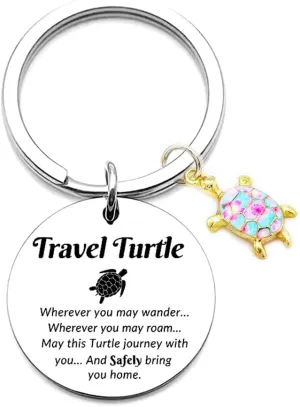 Travel Turtle Keychain - Luck Turtle Gifts & Keyring for Travel Lovers