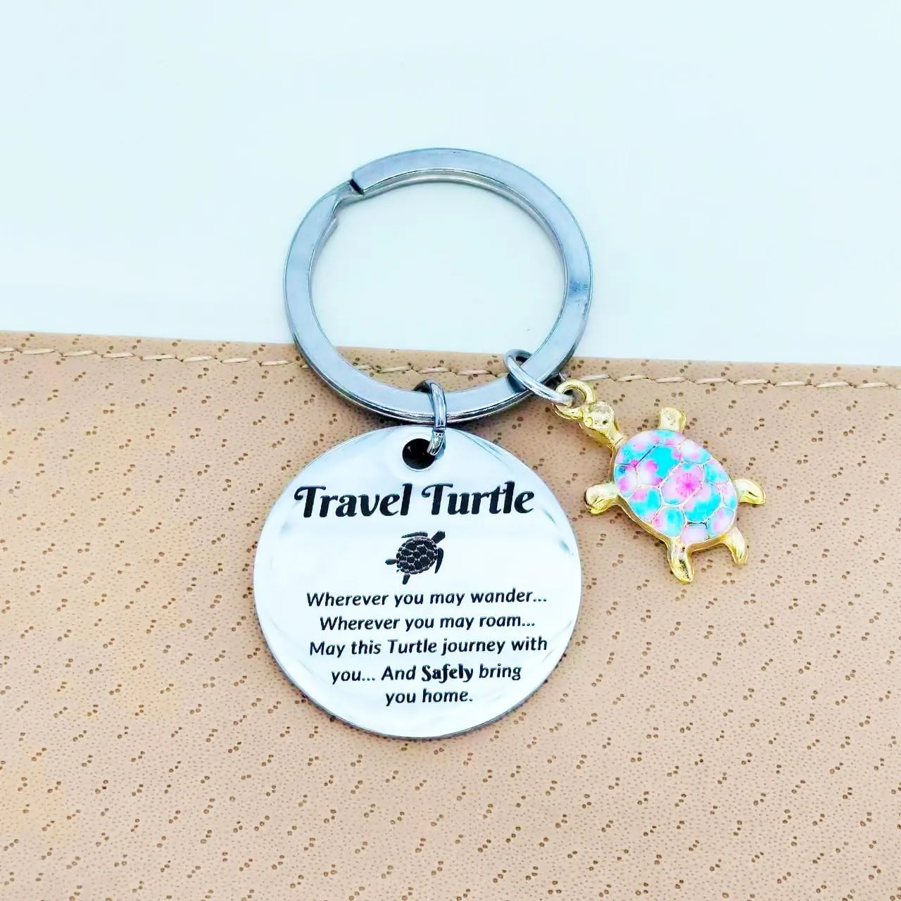 Travel Turtle Keychain - Luck Turtle Gifts & Keyring for Travel Lovers