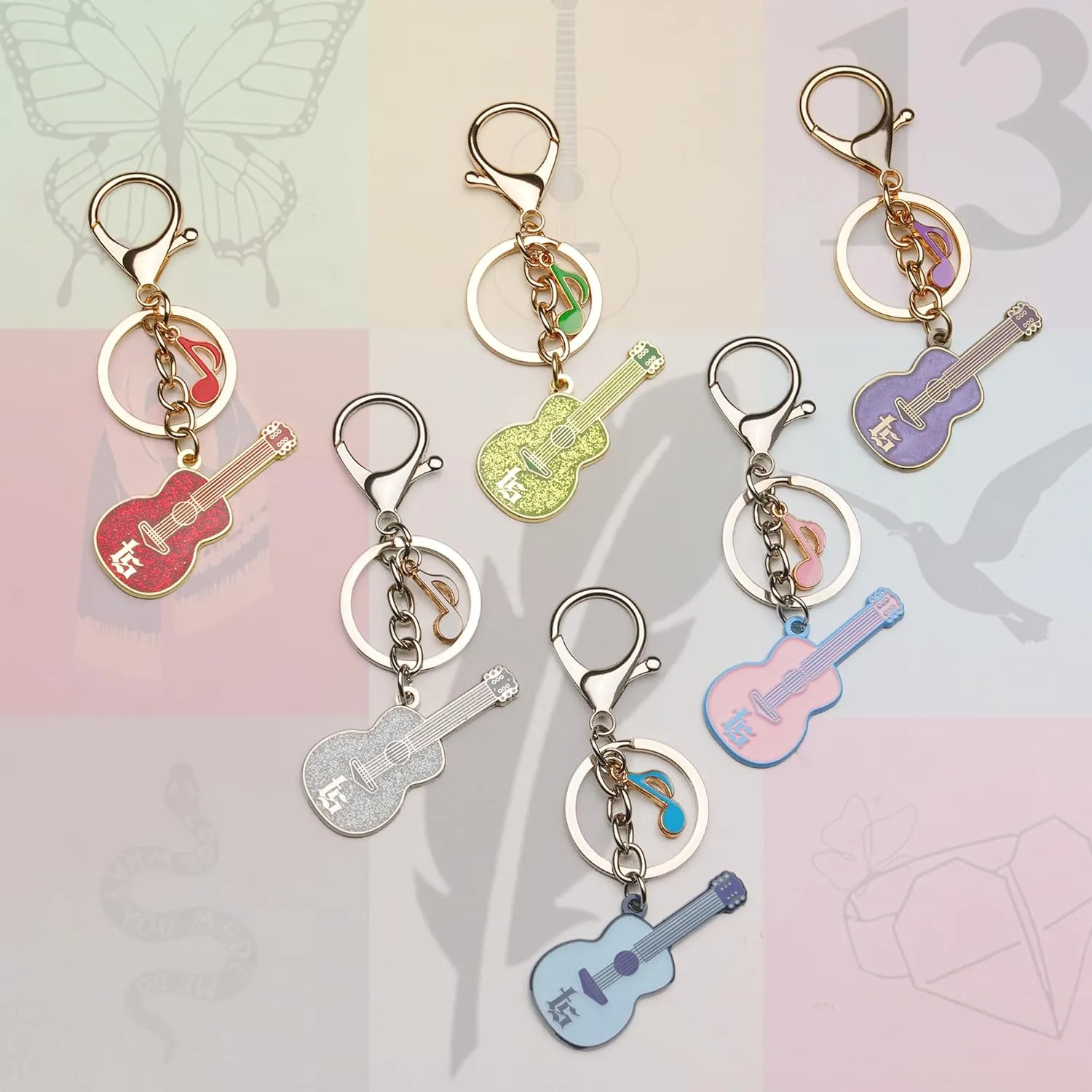 TS-inspired Guitar Keychains, Music Lovers Key Ring, Friendship Gifts for Women, Fans Merch