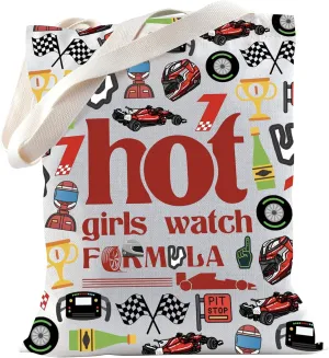 TSOTMO Motorsport Racer Gift Hot Girls Watch Race Tote Bag for Racing Lovers Racing Club Gift for Motorsport Fans