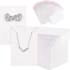 TUPARKA 120 Pack Earring Display Card with 120 Pcs Self-Seal Bags, Necklace Display Cards,Earring Card Holder Blank Kraft Paper Tags for DIY Jewelry Display
