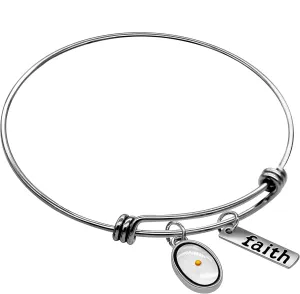 Uloveido 2.5 Inch Stainless Steel Faith Bangle Real Mustard Seed Bracelets Charm Jewelry for Christian Inspirational Gift Y558
