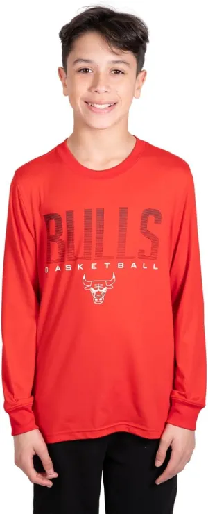 Ultra Game NBA Official Youth Super Soft Long Sleeve T-Shirt, Chicago Bulls, Team Color|Chicago Bulls