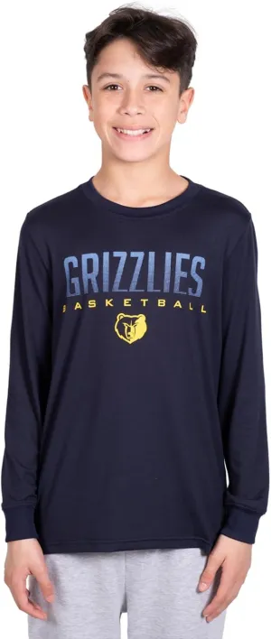 Ultra Game NBA Official Youth Super Soft Long Sleeve T-Shirt, Memphis Grizzlies, Team Color|Memphis Grizzlies