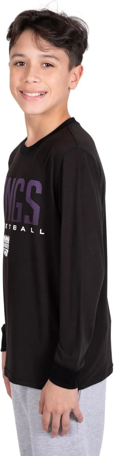 Ultra Game NBA Official Youth Super Soft Long Sleeve T-Shirt, Sacramento Kings, Team Color|Sacramento Kings