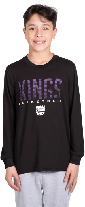 Ultra Game NBA Official Youth Super Soft Long Sleeve T-Shirt, Sacramento Kings, Team Color|Sacramento Kings
