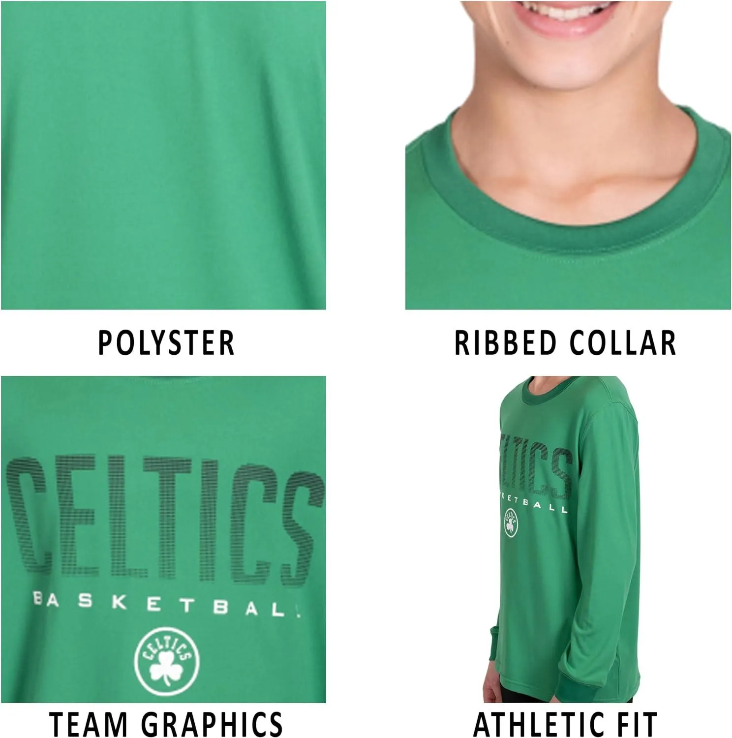 Ultra Game NBA Official Youth Super Soft Long Sleeve T-Shirt, Utah Jazz, Team Color|Utah Jazz