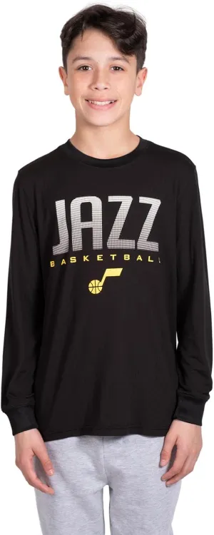 Ultra Game NBA Official Youth Super Soft Long Sleeve T-Shirt, Utah Jazz, Team Color|Utah Jazz