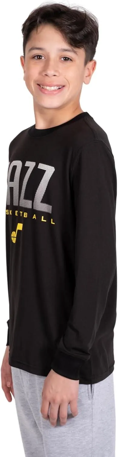 Ultra Game NBA Official Youth Super Soft Long Sleeve T-Shirt, Utah Jazz, Team Color|Utah Jazz