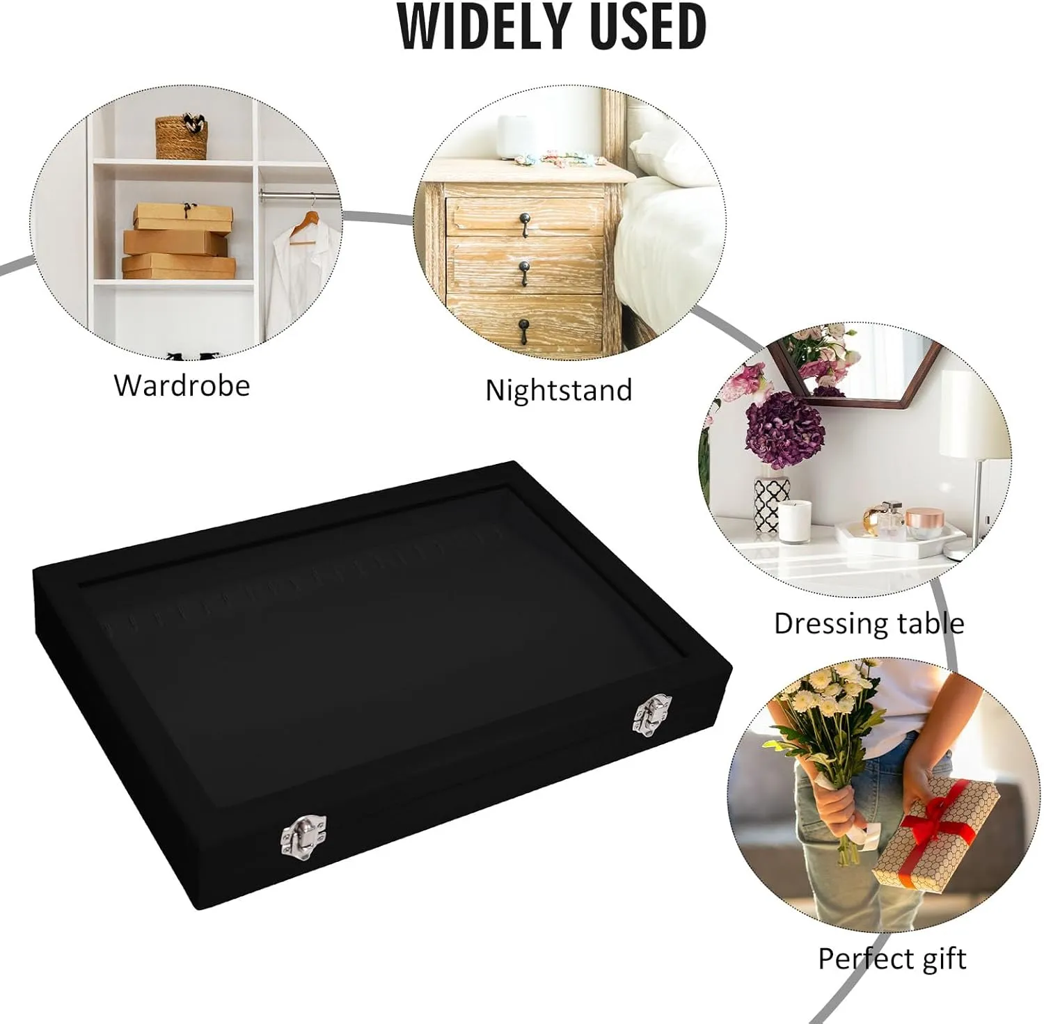 Velvet Necklace Display Jewelry Tray 20 Hook Necklace Tray Necklace Pendant Jewelry Tray for Women and Girls