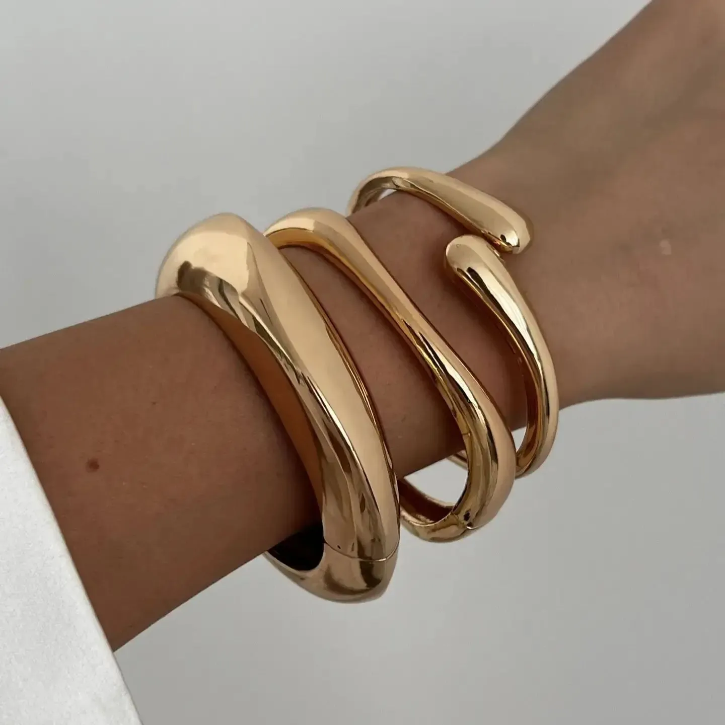 Vintage Hip Hop Cuff Bangles  Punk Metal Bracelets for Women & Men