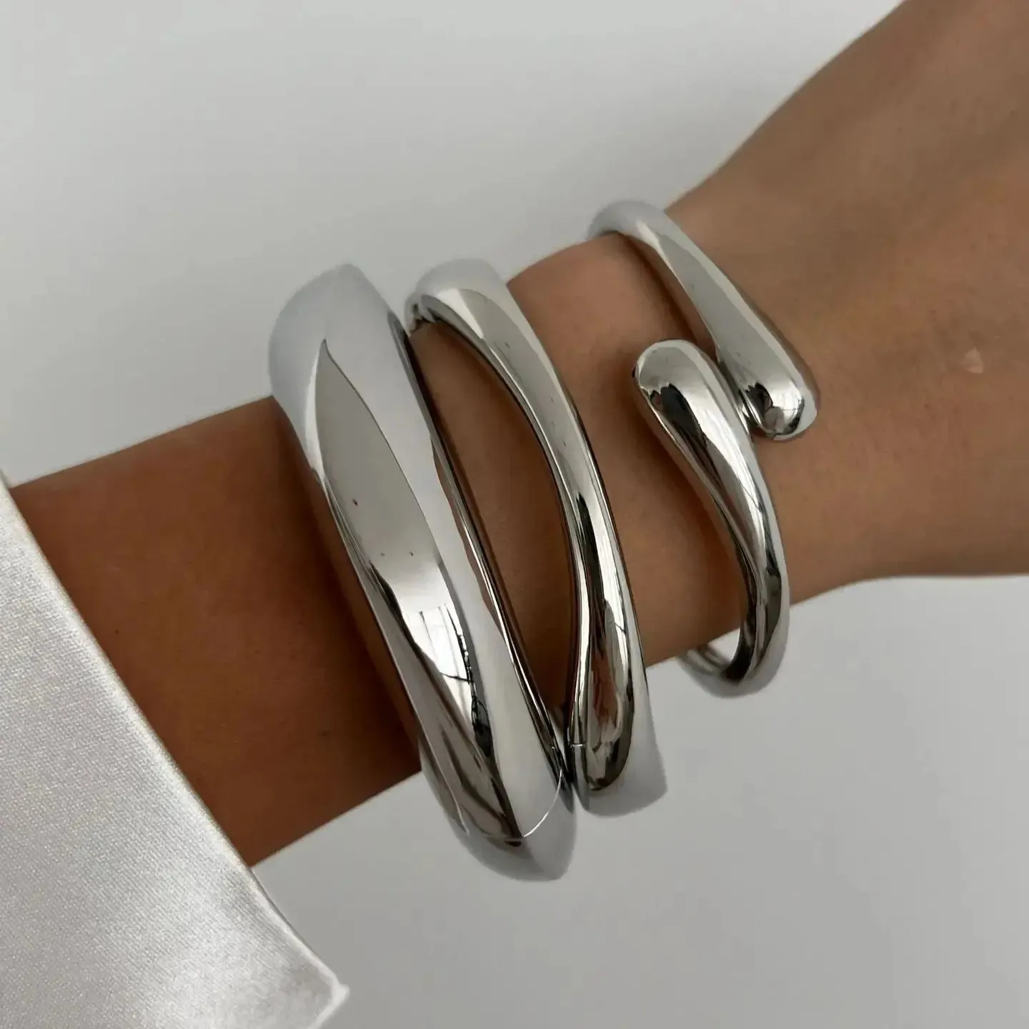 Vintage Hip Hop Cuff Bangles  Punk Metal Bracelets for Women & Men