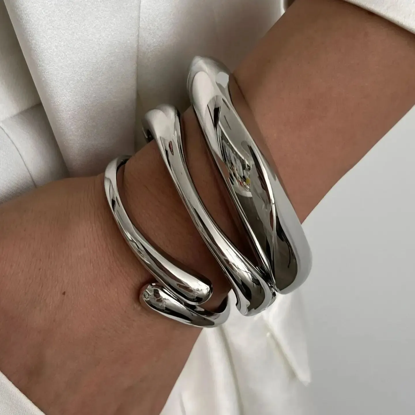Vintage Hip Hop Cuff Bangles  Punk Metal Bracelets for Women & Men