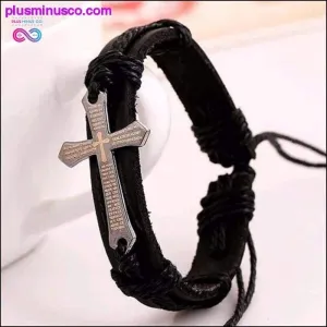Vintage Leather Bracelets & Bangles Metal Cross Jesus Charm