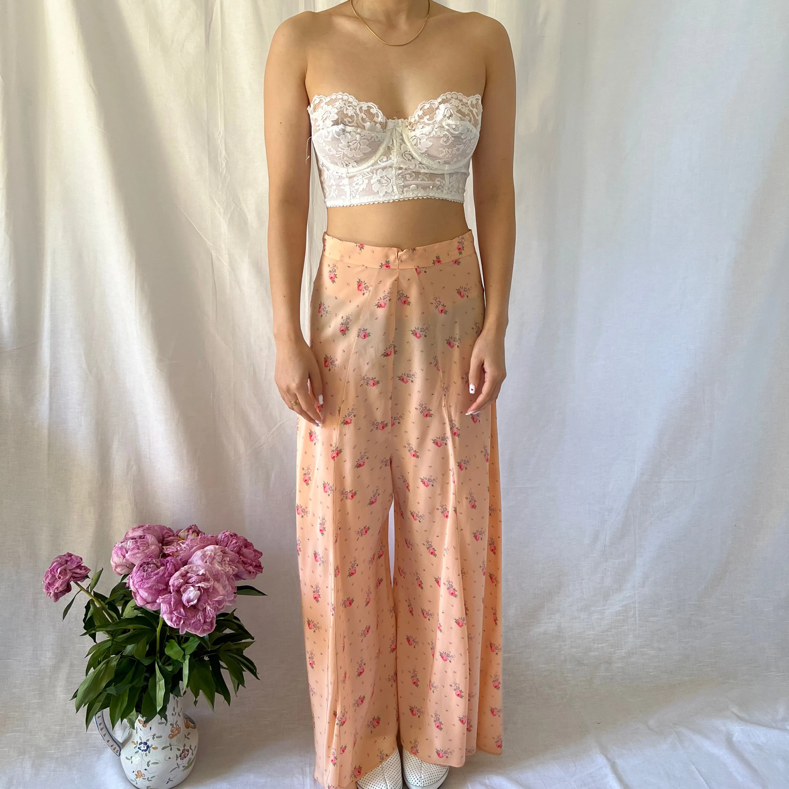 Vintage white lace bustier