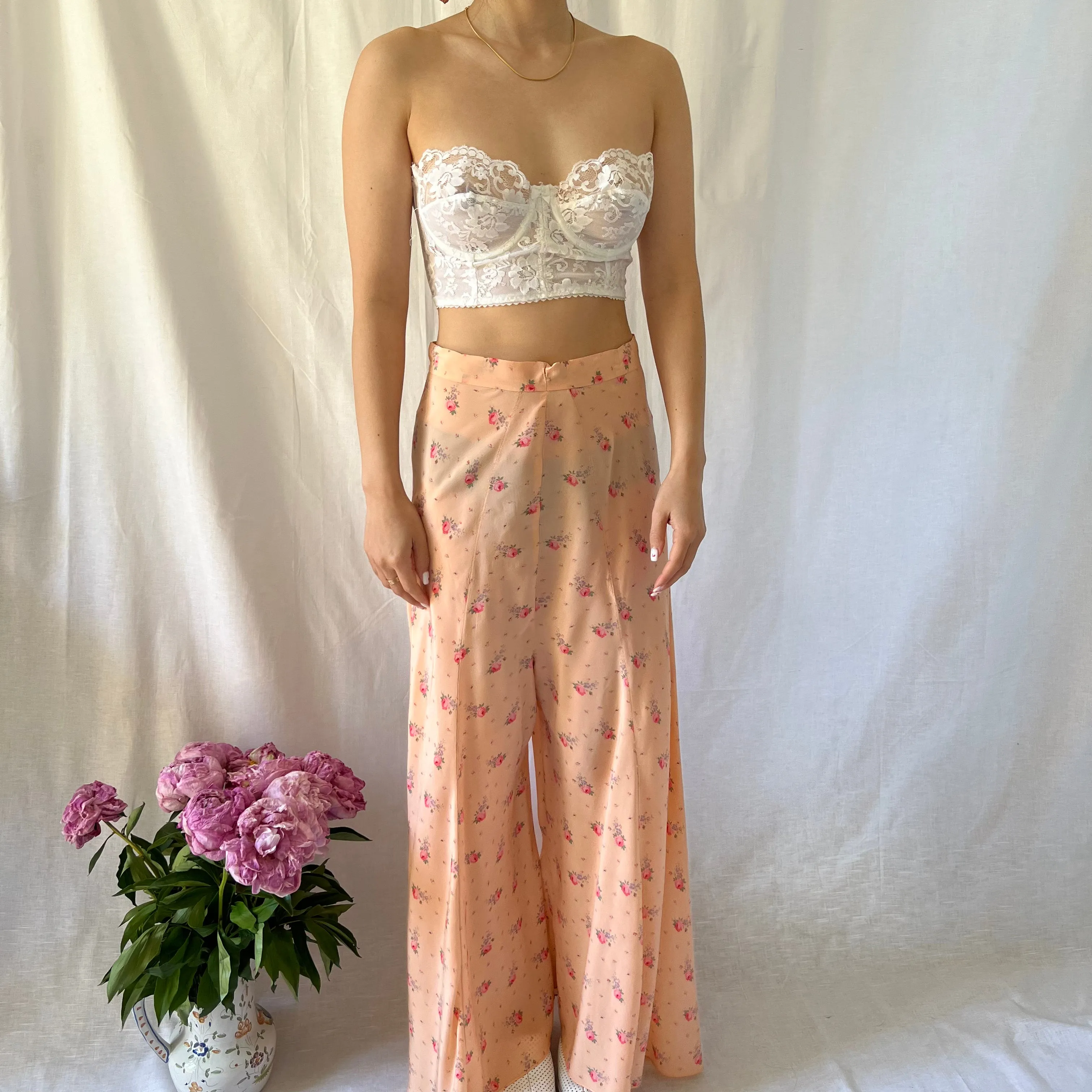 Vintage white lace bustier