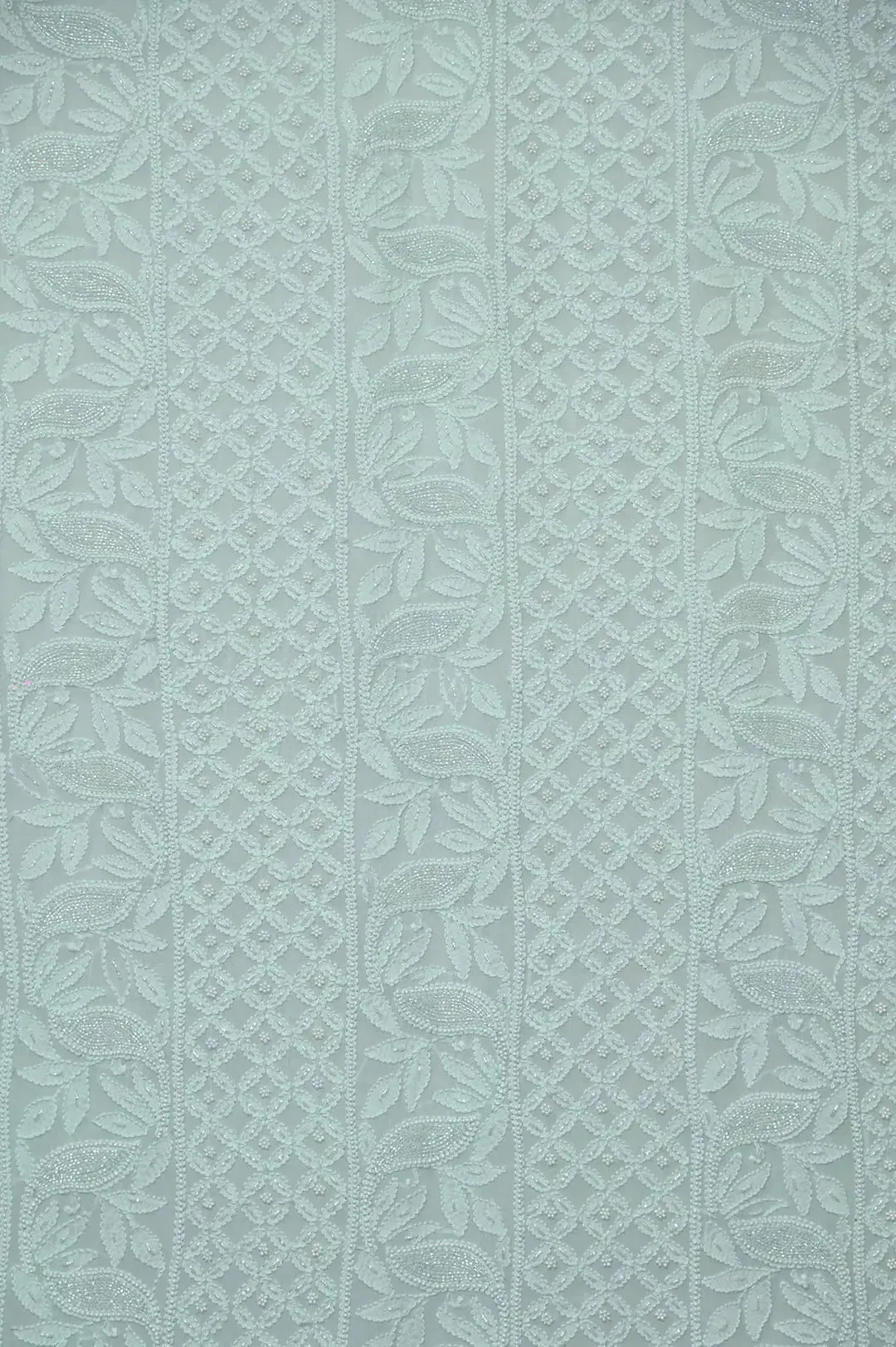 Viscose Chikankari Length with Dupatta - Cyan Green