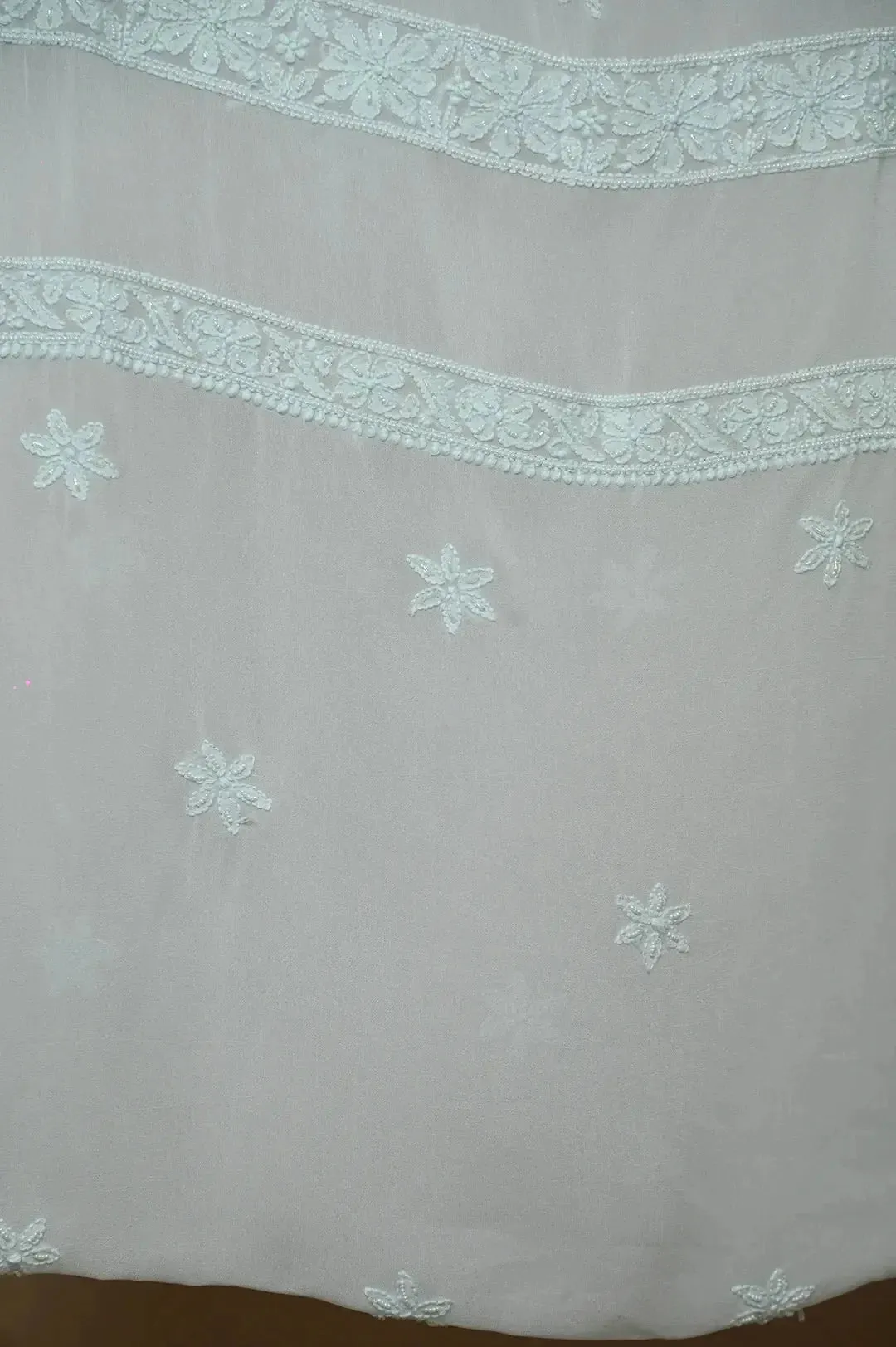 Viscose Chikankari Length with Dupatta - Cyan Green