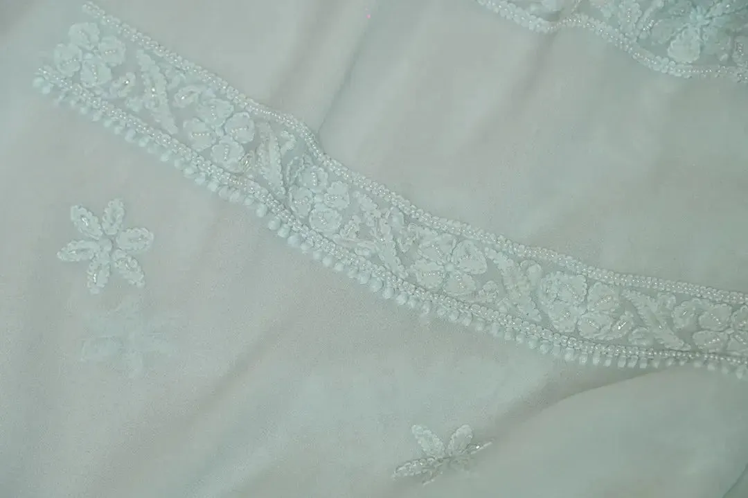Viscose Chikankari Length with Dupatta - Cyan Green