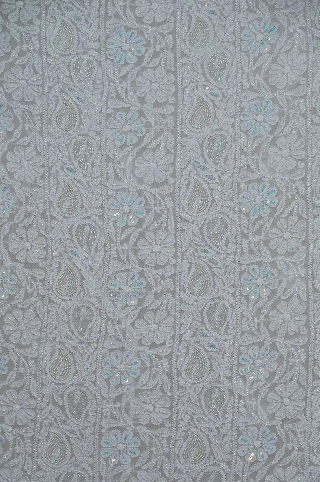 Viscose Chikankari Length with Dupatta - Light Blue
