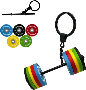 Vitial Mini Barbell Keychain Weightlifting Keyring Keys Bags Gym-lockers Decoration Charm for Gym Lovers Weightlifters Powerlifting Deadlift And Fitness Enthusiasts