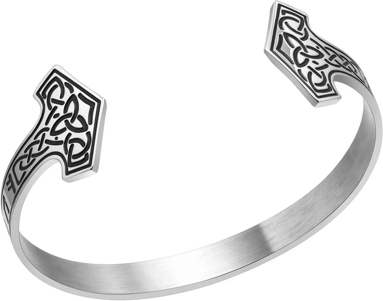 VNOX Viking Cuff Bracelet for Men - Viking Thunder Hammer Cuff Bracelets for Men Boys,Norse Mythology Warrior Symbol Bangle Amulet Talisman Jewelry