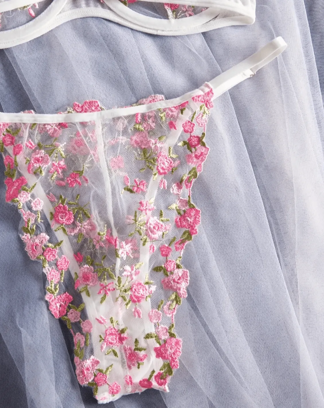 White Floral Bridal Lingerie Set